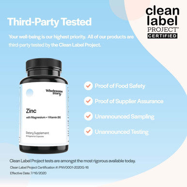 3in1 Zinc Picolinate Magnesium Glycinate Supplements with Vitamin B6 Reproductive Fertility Health Hormone Balance Immune System Support PCOS Support 60 Vegetarian Capsules