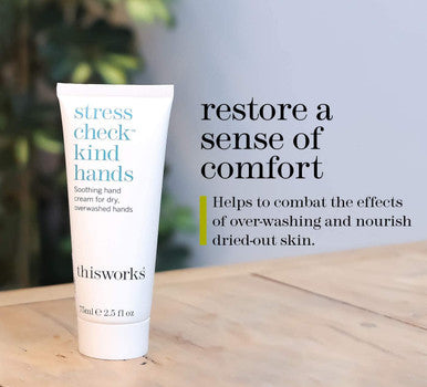 This Works Stress Check Kind Hands: Instant and Long-Lasting Hand Cream, Moisturiser with Shea Butter, Vitamin E and Ylang Ylang Essential Oils, Suitable for Dry and Sensitive Hands, 75ml