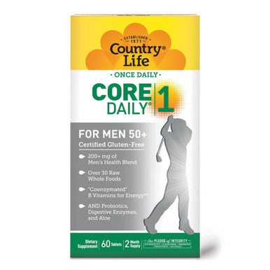 Country Life Core Daily-1 Multivitamin For Men 50+ Energy Support 60 Tablets 2 Month Supply Certified Gluten Free