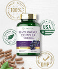 Carlyle Resveratrol Supplement 1800Mg | 180 Capsules | Non-Gmo & Gluten Free | Potent Complex