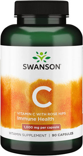 Swanson Immune Health Bundle: Olive Leaf - Turkey Tail Mushroom - Vitamin D3 - Vitamin C w/Rose HIPS