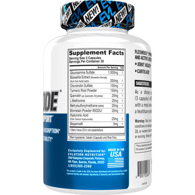 Evlution High Absorption Joint Support Supplement Nutrition FLEXMODE Joint Supplement with Advanced Joint Vitamins Including Glucosamine Chondroitin MSM Boswellia and Hyaluronic - 30 Servings