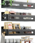 4-Pack Magnetic Spice Rack for Refrigerator with Hooks, Pink | Strong multipurpose magnetic shelf for kitchen & bathroom organization. Includes 4 removable hooks for hanging items.