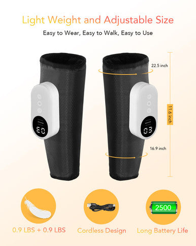 Lingteng Leg Massager For Circulation And Pain Relief Calf Air Compression Massager With Heat Leg Massager With 3 Intensities 3 Modes Easy To Use Muscle Relaxation s (Pair)