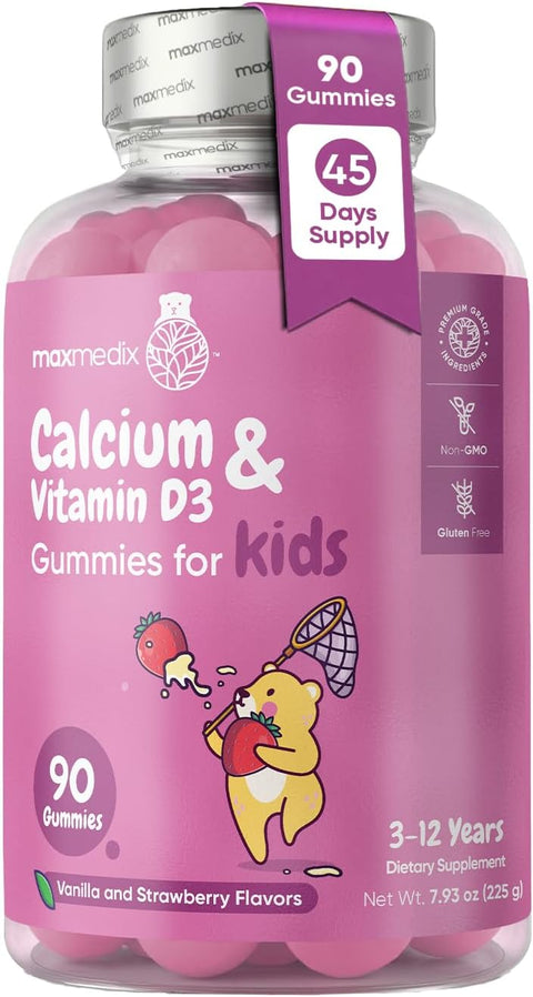 maxmedix Kids Magnesium Citrate Gummies 90 Calm and Relaxing Gummies for Little Minds Low Sugar 80mg of Elemental Magnesium Sleep Muscle Support and Mood Vegan ThirdParty Tested