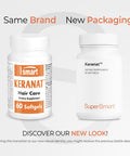 Supersmart Keranat Hair Supplement Reduces Hair Loss and Improves Volume Growth NonGMO 60 Softgels