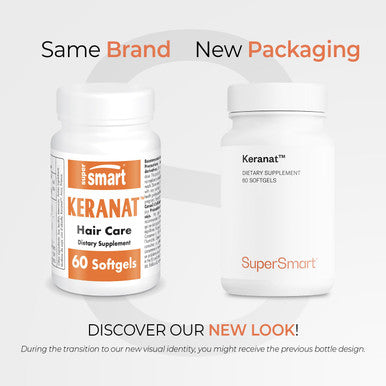 Supersmart Keranat Hair Supplement Reduces Hair Loss and Improves Volume Growth NonGMO 60 Softgels