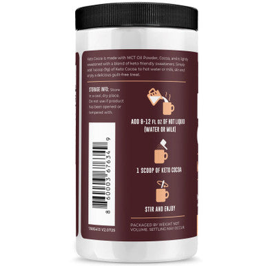 Left Coast Performance Keto Cocoa | Keto Hot Chocolate Drink Mix Powder - Sugar Free Low Carb with Protein and MCT Oil Powder