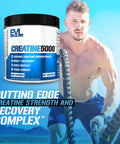 Evlution Pure Creatine Monohydrate Powder 5000mg Nutrition Pre and Post Workout Recovery Drink Mix Creatine Powder for Enhanced Muscle Mass Athletic Performance and Muscle Recovery - Unflavored