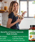 Zazzee Extra Strength Cla 3600, 180 Softgels, 3600 Mg Per Serving, High-Potency Conjugated Linoleic Acid, Concentrated And Standa