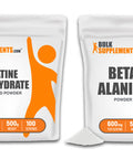 Bulksupplements.Com Creatine Monohydrate Powder (Micronized), 500G With Beta Alanine Powder, 500G - Unflavored, Gluten Free, No Fillers Bundle