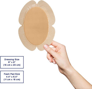 MedVance TM Silicone - Bordered Silicone Adhesive Foam Dressing, Back/Shoulder/Thigh/Abdomen, 15 cm x 15 cm (11 cm x 16 cm Pad), Box of 5 dressings
