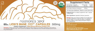 Lions Mane Mushroom Capsules 500mg 60 Count Hericium erinaceus Organic Whole Fruiting Body Mushroom Extract Brain Health Supplement Neuroprotective Boosts Mood