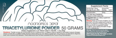 Triacetyluridine Powder Tau 50 Grams Uridine Supplement Nootropic Brain Booster Supports Cognition and Memory Enhancement