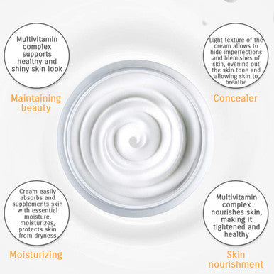BIOAQUA V7 Toning Light Cream For Lazy Makeup Multivitamin Complex Oat Hyaluronic Acid Concealer Moisturizing 50g