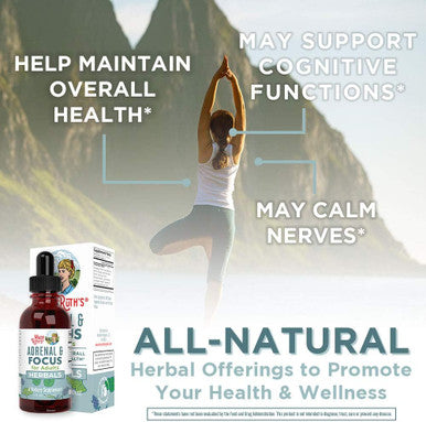 Maryruth Organics USDA Organic Nootropic Focus Supplement with Ginkgo Biloba - Brain Memory and Adrenal Support