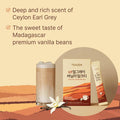 Teazen Earl Grey Vanilla Milk Tea Powder Cylon Black Tea Sweetened Instant Milk Tea Mix On-the-go Packet (20 Packets 10.58oz)