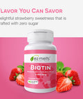 EZ Melts Dissolvable Biotin 5000 mcg Hair Skin & Nail Support Sugar-Free 3-Month Supply