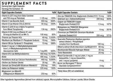 Thorne Advanced Nutrients - Multivitamin And Mineral Supplement With Nicotinamide Riboside - Foundational Support, Healthy Aging And Eye Health - Gluten-Free, Soy-- 240 Capsules - 30 Servings