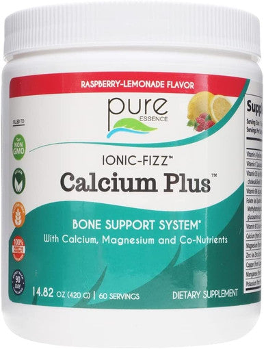 Ionic-Fizz Calcium Plus, Raspberry Lemonade, 14.82 oz (420 g), Pure Essence
