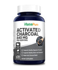 NusaPure Activated Charcoal 840 mg- 200 Veggie Capsules (Vegan, Non-GMO & Gluten-Free)