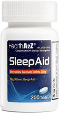 HealthA2Z Nighttime Sleep Aid Doxylamine Succinate 25mg 40 Counts