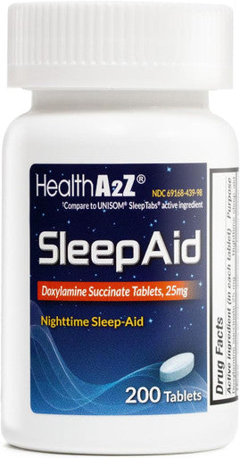 HealthA2Z Nighttime Sleep Aid Doxylamine Succinate 25mg 40 Counts