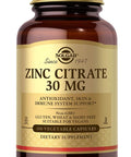 Solgar Zinc Citrate Vegetable Capsules 100 Count Non-Gmo Gluten Free And Kosher Supports Immune System Health Healthy Skin And Eyes Normal Taste And Vision