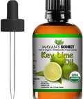 Mayans Secret USDA Certified Organic Key Lime Essential Oil for Diffuser & Reed Diffusers (100% PURE & NATURAL - UNDILUTED) Therapeutic Grade - Huge 1oz Bottle - Perfect for Aromatherapy, Relaxation,