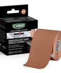 Curad Performance Series IRONMAN Kinesiology Tape Pain Management Technology Sweat & Water-Resistant Athletic Tape Compression Support for Joints & Muscles Beige 2 x 10 inches 1 Roll (20 Strips)