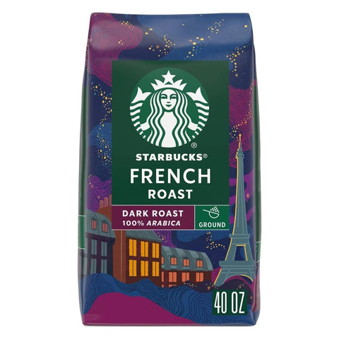 Starbucks Ground Coffee, Dark Roast Hot or Iced Coffee, French Roast, 28 oz
