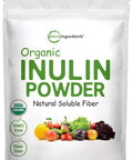 Micro Ingredients Organic Inulin FOS Powder (Jerusalem Artichoke) 2.2 Pounds (35 Ounce) Quick Water Soluble Prebiotic Intestinal Support for Colon and Gut Health Fibers for Smoothie & Drinks Vegan Friendly
