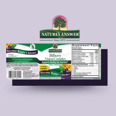 Nature'S Answer Bilberry Vision Complex for Eyes Vegetarian Capsules 60-Count | Promotes Overall Eye Health