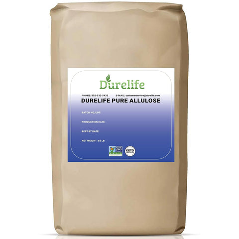 Durelife Allulose sweetener, 5 lb 100% Pure No Erythritol powdered Sugar Substitute, NON-GMO Project Verified, Keto Certified, OU kosher, No Fillers, Zero Calories sugar alternative 5 Lbs