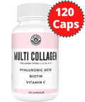 Left Coast Performance Collagen Capsules with Biotin Hyaluronic Acid Vitamin C Hydrolyzed Multi Collagen Peptide Capsules Types I II III V X For Skin Hair Nails and Joint Health Supplement* 120 Count