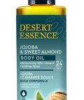Desert Essence Jojoba & Sweet Almond Body Oil - 8.28 Fl Ounce - Provides 24 Hour Moisture - Vitamin E - Vitamin Enriched Shea Butter - Soothes and Comforts Dry Skin - After Shower Finishing Spray