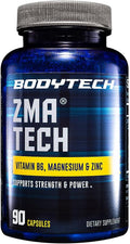 BODYTECH ZMAPremium Zinc Magnesium and Vitamin B6 Supplement to Support Enhanced Muscle Recovery Improved Sleep Quality and Optimal Immune Health Boosts Muscle Strength (180 Capsules)