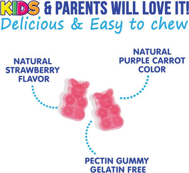 Nature'S Nutrition Fiber Gummies for Kids Supplement - Daily Prebiotic Fiber for Kids Supports Regularity Digestive Health & Immune Support Nature's Plant Based Chicory Root Vitamins Vegan Berry Flavor 60 Gummies