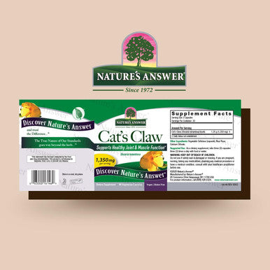 Nature'S Answer Cat's Claw Inner Bark 1350mg 90-Capsules | Full Spectrum Herb | Supports Joint & Muscle Function | Gluten- Vegan/Vegetarian & Kosher | Single Count