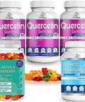 Bio Vitalica (Bundle) Sea Moss Elderberry (1 Pack) & Quercetin (3 Packs) & Sea Moss Ashwagandha Gummies (1 Pack) Biovitalica