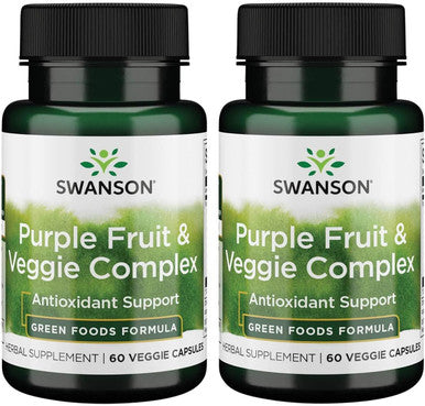 Swanson Whole Food Purple Antioxidants Fruit & Veggie Complex 400 Milligrams 60 Veg Capsules (2 Pack)