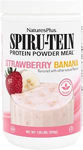 NaturesPlus SPIRU-TEIN, Peaches & Cream - 1.12 lb - Plant-Based Protein Powder - Vitamins & Minerals for Energy - Vegetarian, Gluten Free - 15 Servings