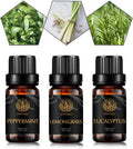 Peppermint Eucalyptus Lemongrass Essential Oil - 100% Pure Peppermint Eucalyptus Lemongrass Organic Aromatherapy Oil 10mL/0.33oz