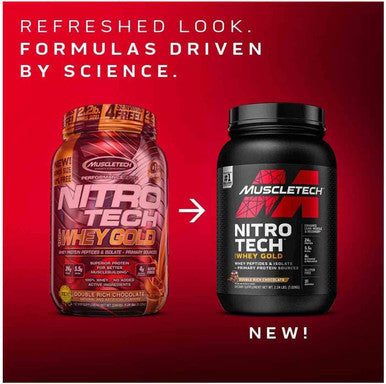 Whey Protein Powder | MuscleTech Nitro-Tech Whey Gold Protein Powder | Whey Protein Isolate Smoothie Mix | Protein Powder for Women & Men | Chocolate Protein Powder, 2 lbs (28 Serv)-package varies