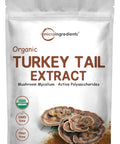 Micro Ingredients Organic Turkey Tail Mushroom Powder (50:1 Extract) 8 Ounce | ze Dried with Active Polysaccharides Supports Immune Response & Cellular Level Pet Friendly