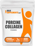 BulkSupplements Porcine Collagen Powder - Hydrolyzed Collagen Powder, Collagen Supplement - 2500mg of Porcine Collagen Peptides - Collagen Protein Powder (1 Kilogram - 2.2 lbs)