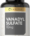 Vanadyl Sulfate 10Mg 180 Tablet Capsules With Chromium Picolinate Vegetarian Non-Gmo Gluten Free Supplement By Carlyle