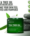 MAJESTIC PURE Tea Tree Oil Moisturizing Cream - Body, Foot & Face Moisturizer - With Ceramides, Vitamins A E & Vegan Collagen - For Dry Skin, Oily Skin, & Appearance Of Wrinkles, Acne & Scars - 16 oz