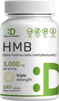 Deal Supplement Ultra Strength HMB Supplements 3000mg Per Serving 240 Capsules | Third Party Tested | Supports Muscle Growth Retention & Lean Muscle Mass | Fast Workout Recovery