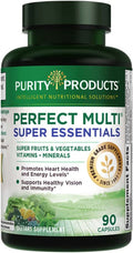 Perfect Multi Super Essentials Multivitamin Fruits and Vegetables Promotes Healthy Day and Night Vision Featuring Lutein Zeaxanthin and Black Currant Extract 90 Capsules